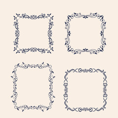 Decorative vintage frame template  border square shape