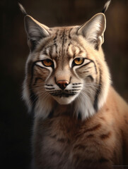 Fototapeta na wymiar portrait of a lynx, created with Generative Ai technology.