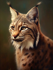 Fototapeta na wymiar portrait of a lynx, created with Generative Ai technology.