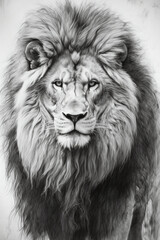 Fototapeta premium portrait of a lion, created with Generative Ai technology. 