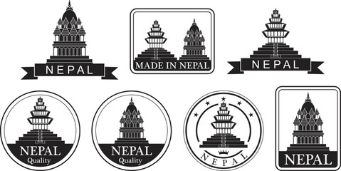Nepal set. Isolated Nepal on white background