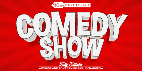 White Cartoon  Comedy Show Editable Text Effect Template