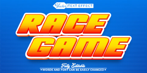 Cartoon Orange Race Game Editable Text Effect Template