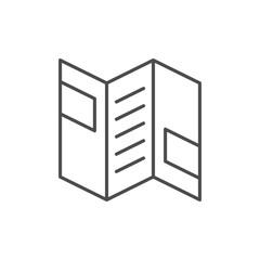 Folding leaflet line outline icon