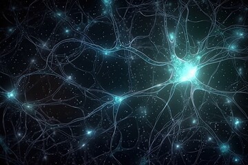 Fototapeta na wymiar Elegant and beautiful abstract background representing neurons and neural connections. Generative AI