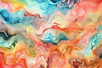 Fototapeta na wymiar Abstract background of colorful watercolor splatter pattern. Generative AI