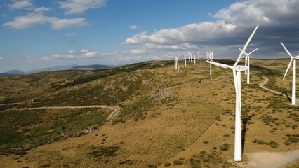 wind turbines in the mountains