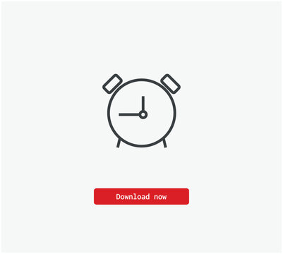 Alarm clock vector icon. Symbol in Line Art Style for Design, Presentation, Website or Mobile Apps Elements, Logo. Pixel vector graphics - Vector