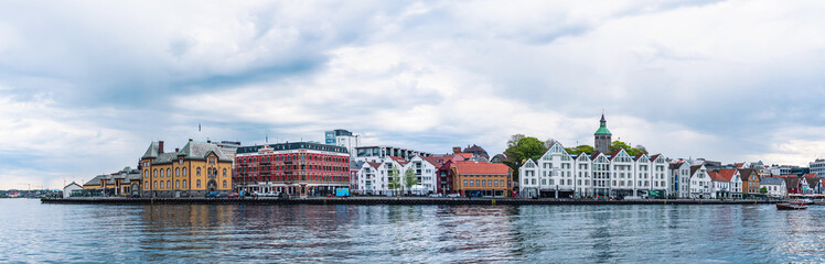 Naklejka premium Panorama of City, Marina and Docks in Stavanger, Norway, Europe