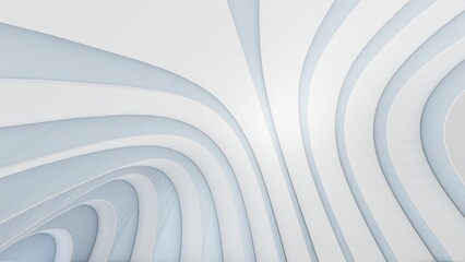 Abstract white architecture background arched interior 3d render