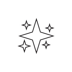 Shine icon, Clean star, Sparkling set line icon, logo isolated on white background