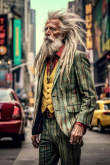 Fototapeta na wymiar male hippie businessman with dreadlocks. Generative AI