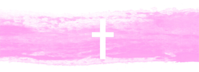 cross on pink background, cross on the sky, Watercolor eps Easter cross clipart. watercolour texture, banner with cross, crosses illustration Isolated on white background