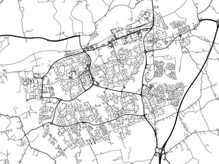 Obraz premium A vector road map of the city of Harlow in the United Kingdom on a white background.