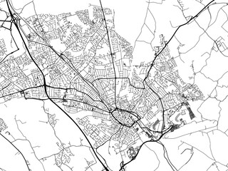 A vector road map of the city of  Luton in the United Kingdom on a white background.