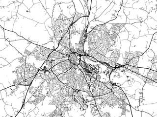 Fototapeta premium A vector road map of the city of Derby in the United Kingdom on a white background.