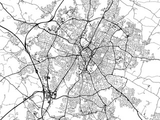 Obraz premium A vector road map of the city of Leicester in the United Kingdom on a white background.