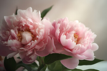Pink peony flower blossom generated ai