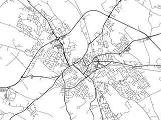 A vector road map of the city of  Dumfries in the United Kingdom on a white background.