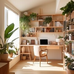 modern design cozy study room. Ai gerated