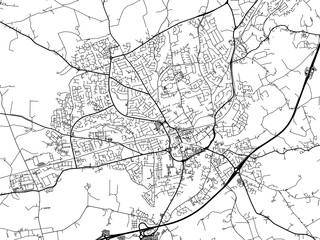 A vector road map of the city of  Lisburn in the United Kingdom on a white background.