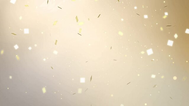 Glittering Golden motion effect particles confetti with bokeh. abstract Shimmering flow animated bright gradient background.