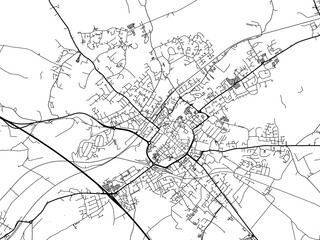 Fototapeta premium A vector road map of the city of Canterbury in the United Kingdom on a white background.