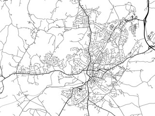 A vector road map of the city of  Royal Tunbridge Wells in the United Kingdom on a white background.