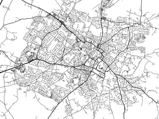 A vector road map of the city of  Cheltenham in the United Kingdom on a white background.