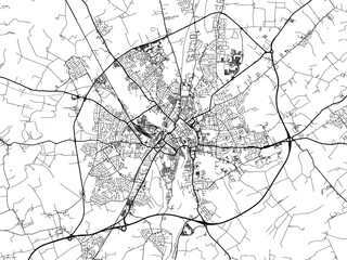 Obraz premium A vector road map of the city of York in the United Kingdom on a white background.