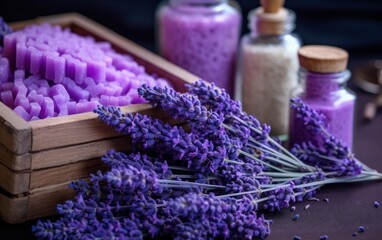 Obraz na płótnie Canvas Pamper your skin with the calming essence of lavender. AI generated