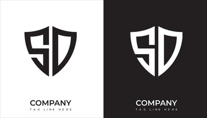 SD logo. SD shield logo design. SD logo for technology, business and real estate brand