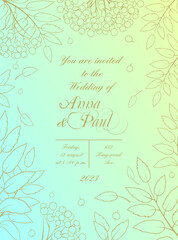 Wedding Invitation Card with Elegant Rowan Frame