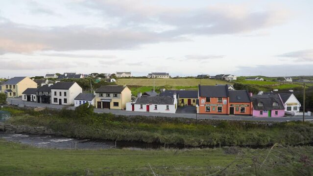 Quaint and colorful Irish river in Doolin Ireland near Cliffs of Moher