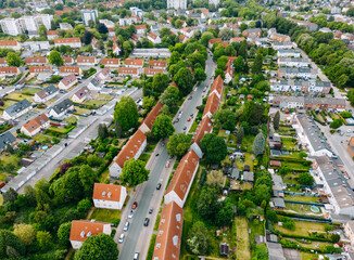 Scenic landscape from above aerial view in Marl Germany .