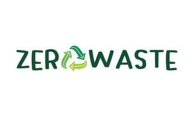 Zero waste with recycle symbol design element, Flat design eco friendly labels illustration