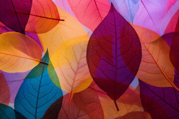 Multicolored leaves background