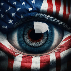 4th of july memorable day of america flag with eye 
independence day ai generated