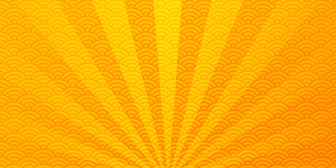 金色の青海波の背景画像　年賀状用の背景イラスト