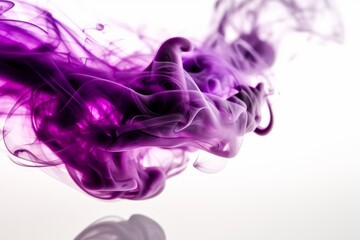 Fototapeta na wymiar Artistic shot of a violet smoke on white background, Generative ai