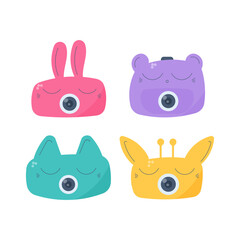 animal photography day set of toy camera elements