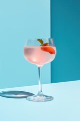 Refreshing summer drink cocktail on the edge of a pool. Generated AI.