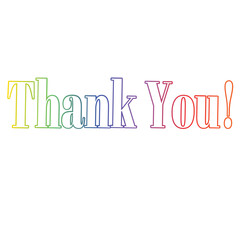 Thank you Word art outline. Gradient outline word art