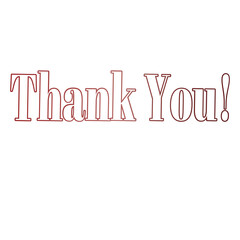 Thank you word art outline
