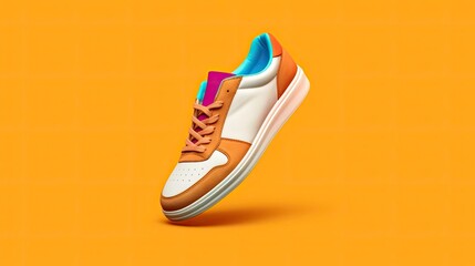 Sneakers on a colorful background with fashion style and sport spirit generated by AI