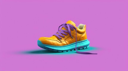 Sneakers on a colorful background with fashion style and sport spirit generated by AI - obrazy, fototapety, plakaty