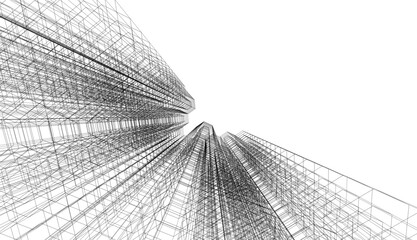 abstract 3d architecture vector illustration