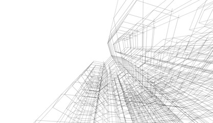 abstract 3d architecture vector illustration