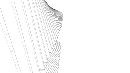 abstract 3d architecture vector illustration