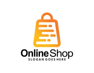 Online Shop Logo designs Template. Illustration vector graphic of shopping cart and shop bag combination logo design concept. Perfect for Ecommerce, sale, discount or store web element. Company emblem